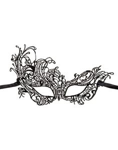 Heklet Barokk Øyemaske - Svart