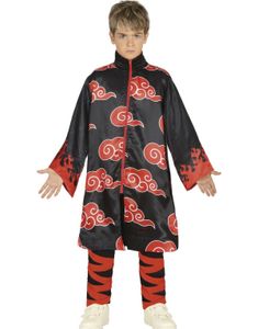 Mørk Ninjakostyme med Røde Skyer til Barn