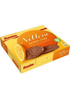 Marabou Noblesse Apelsin - Tunna Runda Mjölkchokladplattor med Apelsin och Krisp 150 gram