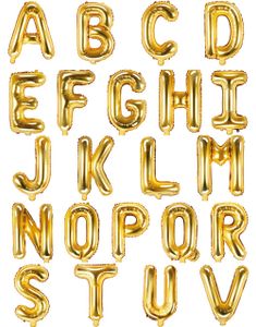JUMBO Gullfarget Bokstavballonger A-Z - 102 cm