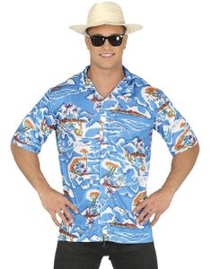 Blå Hawaiiskjorte Til Herre