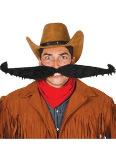 Svart Mega Mustasch 55 cm