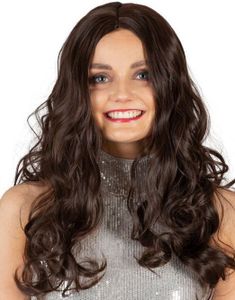 Deluxe Brun Parykk med Krøller