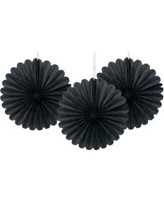 3 st Mini Svarta Pappersdekorationer 15 cm