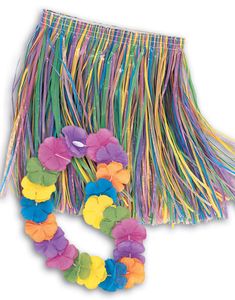 Hawaii-Kjol med Hawaii-Krans - Barnkostym