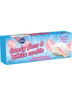 AB Candyfloss & White Cookie - Kex Täckt i Glasyr och Sockervaddsfyllning 96 Gram