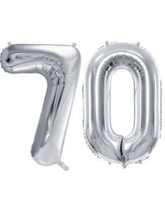 70 års ballonger - 35 cm silver
