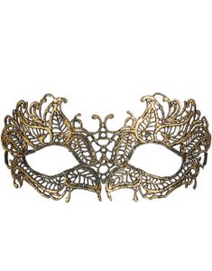 Guldfärgad Ögonmask med Virkat Filigran Mönster