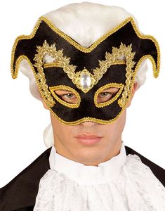 Svart Ögonmask med Guldfärgade Detaljer