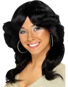 Svart 70-tals ABBA Inspirerad Discoperuk med Vågor