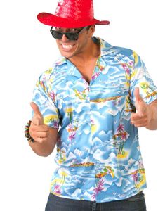 Blå Hawaiiskjorta Till Herr