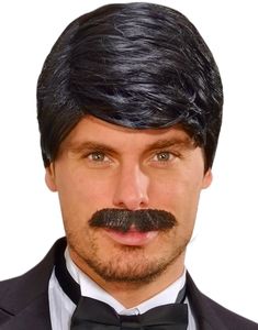 Svart George Deluxe Peruk - Kan Stylas!