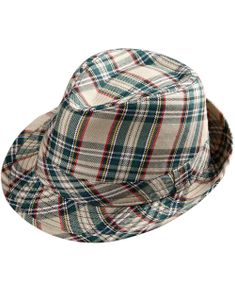Tartanmönstrad Beige Fedorahatt