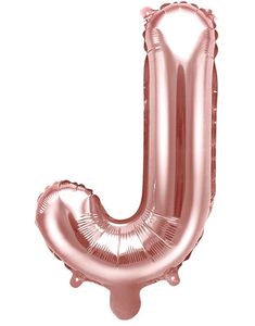 Bokstaven J - Roséguldfärgad 35 cm Folieballong