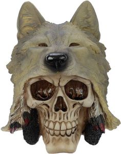 Hodeskalle med Ulvehodet Dekorasjon
