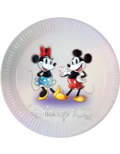 8 st Licensierade Mickey & Minnie Papptallrikar – 23 cm