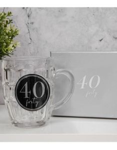 40 ÅR - Ølseidel med Sølvfarget Tekst i Gaveeske 568 ml