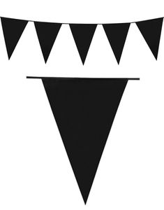 10 Meter lång Banderoll med Svarta Vimplar