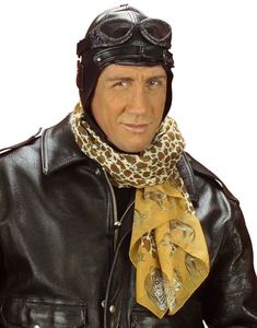 Svart pilotmössa i skinnimitation