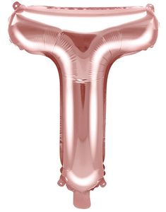 Bokstaven T - Roseguldfärgad 35 cm Folieballong