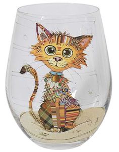 Bug Art - Hvit Fotløst Kimba Kitten Katt - Vinglass/Ginglass/Stemless