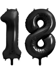 18 års ballonger - 35 cm svarta