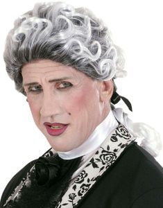 Gotisk svart och vit peruk i barockstil