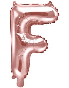 Bokstaven F - Roséguldfärgad 35 cm Folieballong