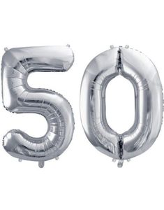 50 års ballonger - 35 cm silver