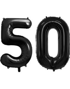 50 års ballonger - 86 cm svarta