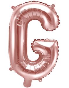 Bokstaven G - Roséguldfärgad 35 cm Folieballong