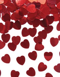 Röda Metallic Små Hjärtan Bordskonfetti 30 gram