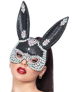 Sexy Bunnymaske med Iriserende Stener