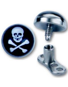 Skull - Svart och Vit Dermal Anchor Kula