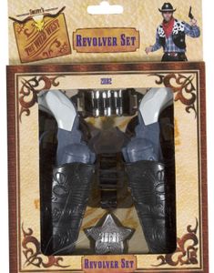 Cowboypacke med Två Pistoler, Hölster och Sheriff-Stjärna