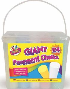 24 stycken Large Chalk i olika färger - Street Chalk i en stor hink
