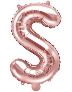 Bokstaven S - Roseguldfärgad 35 cm Folieballong