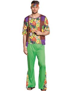 Färgglad Woodstock Hippie Herrdräkt