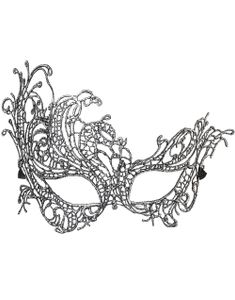 Virkad Barock Ögonmask - Silverfärgad