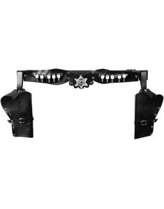 Svart Cowboybälte med Två Hölster och Patroner