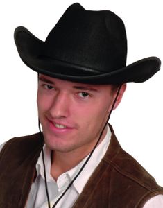Svart Cowboyhatt med Snodd