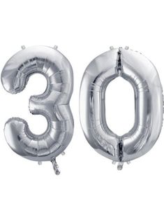 30 års ballonger - 35 cm silver