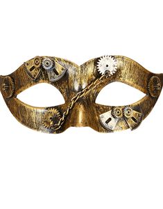 Guldfärgad och Svart Steampunk Ögonmask