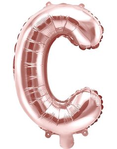 Bokstaven C - Roséguldfärgad 35 cm Folieballong