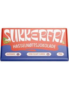 Sukkerfri's Hasselnøttsjokolade 75 g