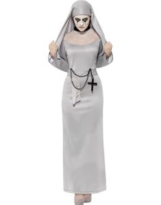 Grå Gotisk Nunnekostym