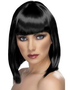 Glam Bob-Cut Peruk - Svart