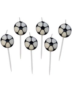 6 stk Tårtljus med Fotbollsmotiv