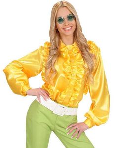 Satinskjorta med Rysch – Gul