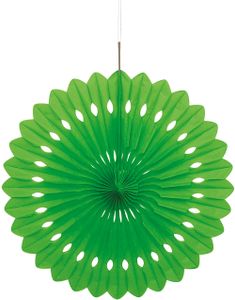 1 st Limegrön Dekorationssolfjäder i Silkespapper 40 cm